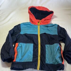 ⭐️ Gymboree - Red and Blue Kids Size 4 fleece lined Zip up hooded jacket